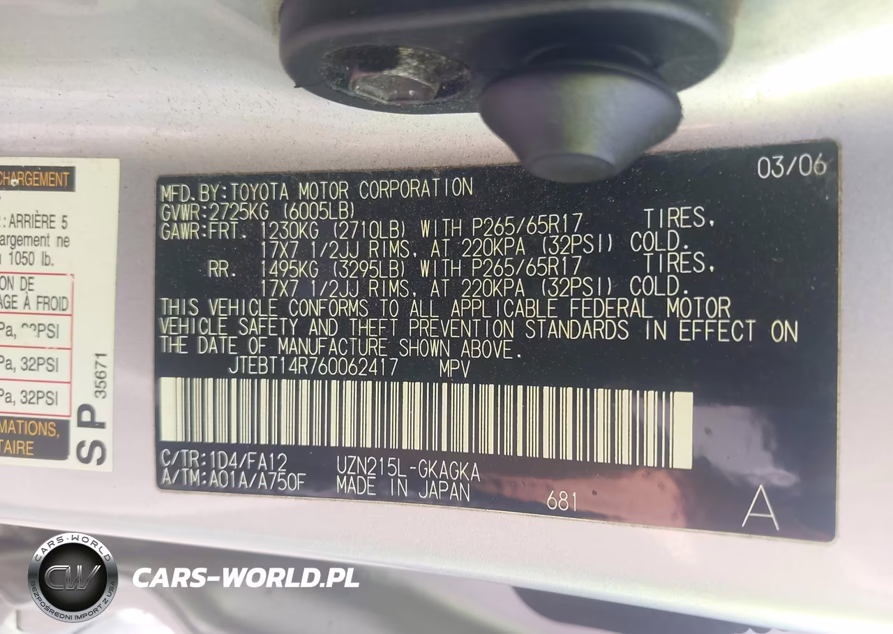 2006 Toyota 4Runner Sr5 V8 VIN:JTEBT14R760062417 - 9
