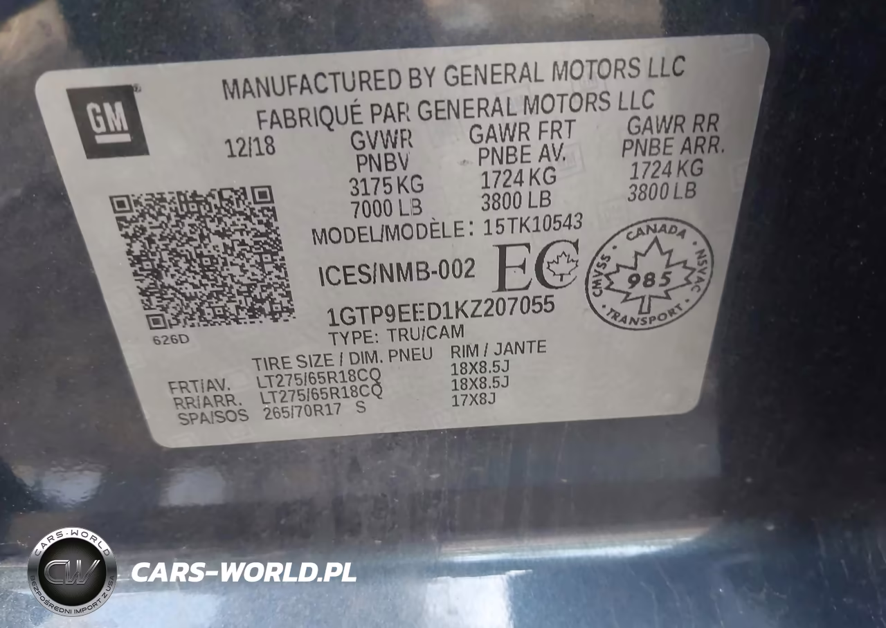 2019 GMC Sierra 1500 At4 VIN:1GTP9EED1KZ207055 - 9