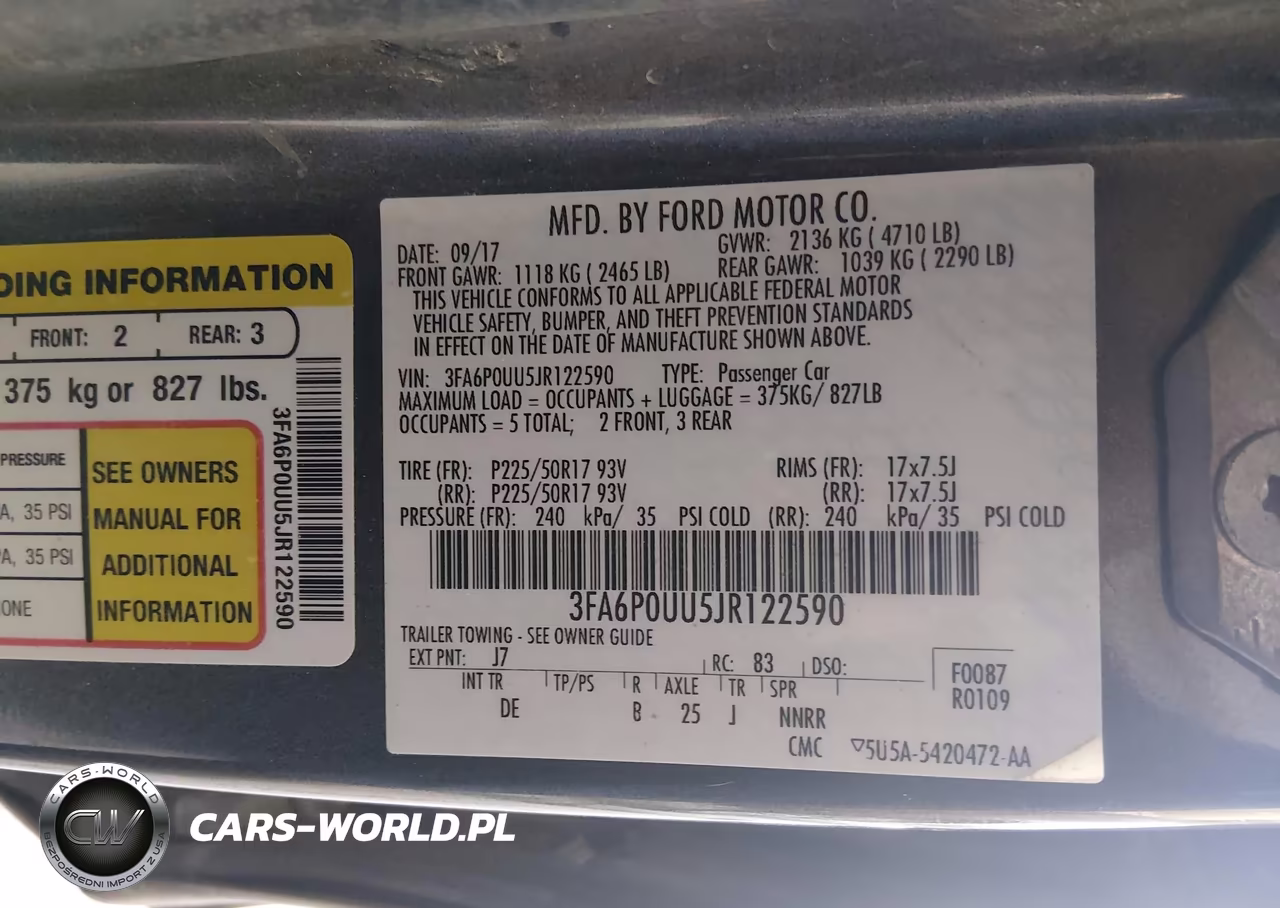 2018 Ford Fusion Hybrid S VIN:3FA6P0UU5JR122590 - 9