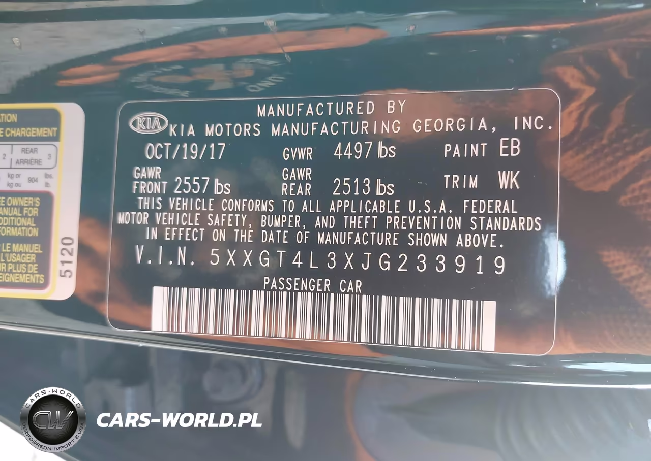 2018 Kia Optima Lx VIN:5XXGT4L3XJG233919 - 9