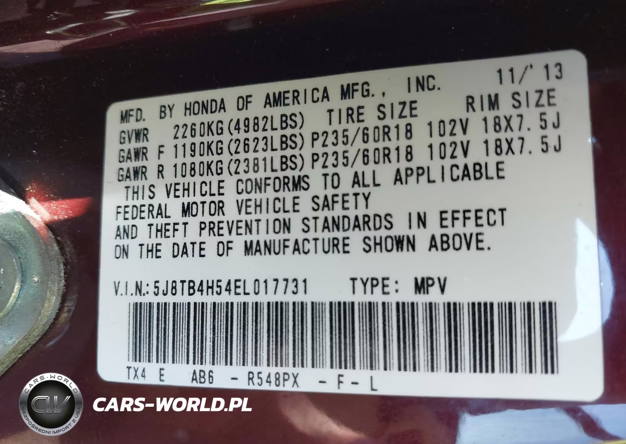 2014 Acura Rdx VIN:5J8TB4H54EL017731 - 9