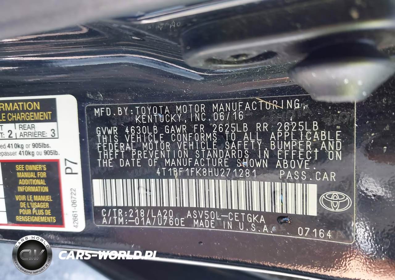 2017 Toyota Camry Xle VIN:4T1BF1FK8HU271281 - 9