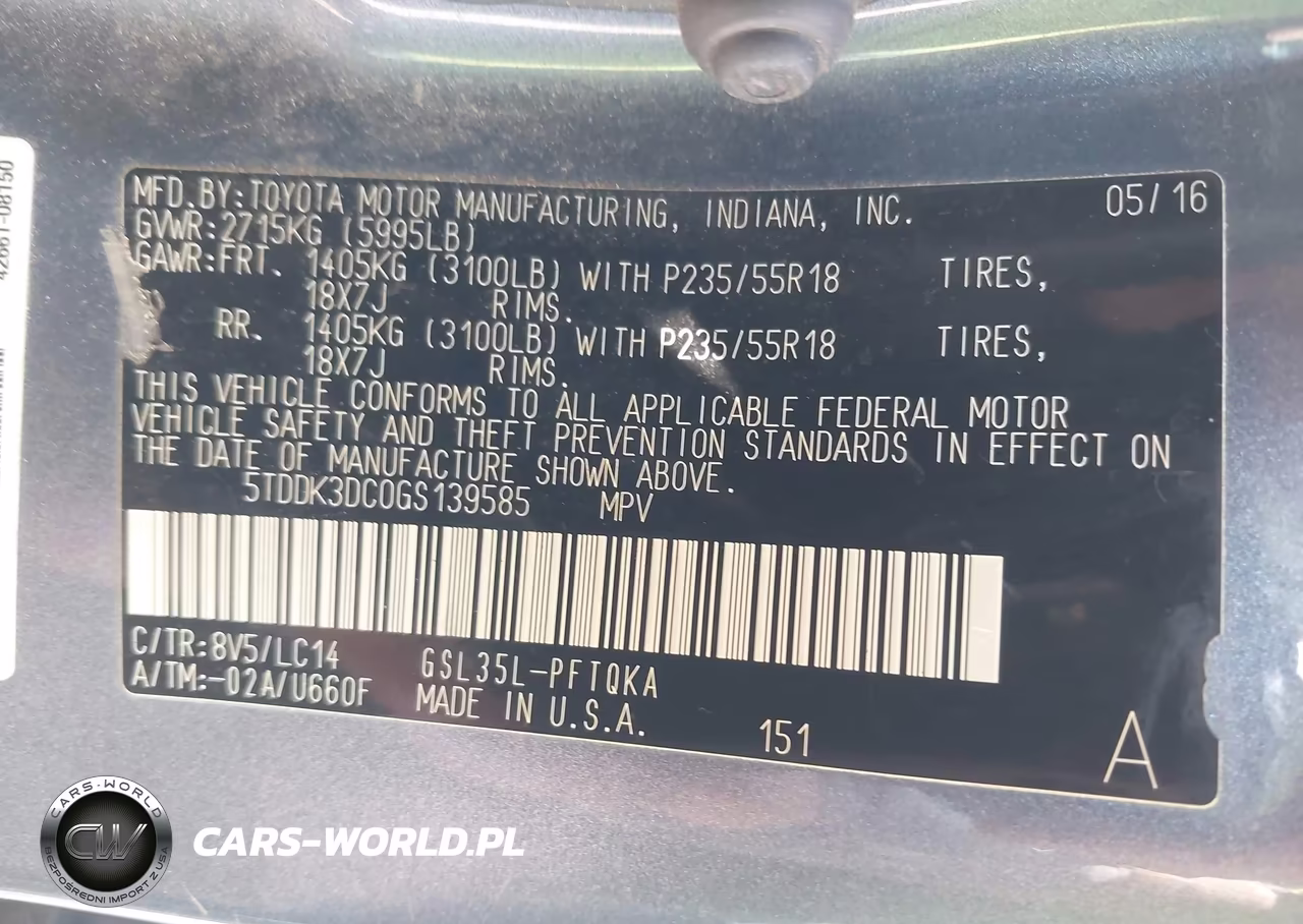 2016 Toyota Sienna Xle Premium 7 Passenger VIN:5TDDK3DC0GS139585 - 9
