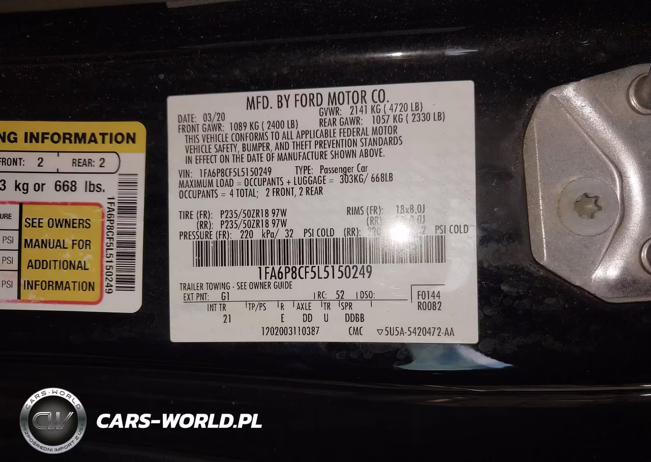 2020 Ford Mustang Gt Fastback VIN:1FA6P8CF5L5150249 - 9
