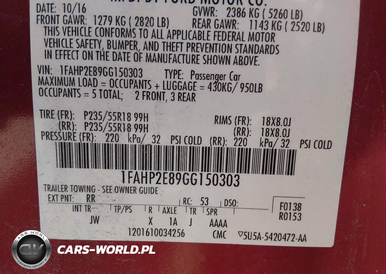 2016 Ford Taurus Sel VIN:1FAHP2E89GG150303 - 9