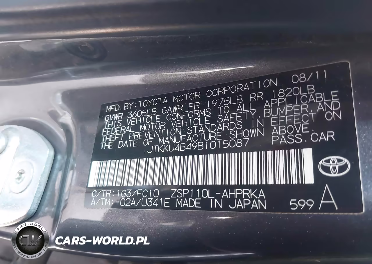 2011 Scion Xd VIN:JTKKU4B49B1015087 - 9