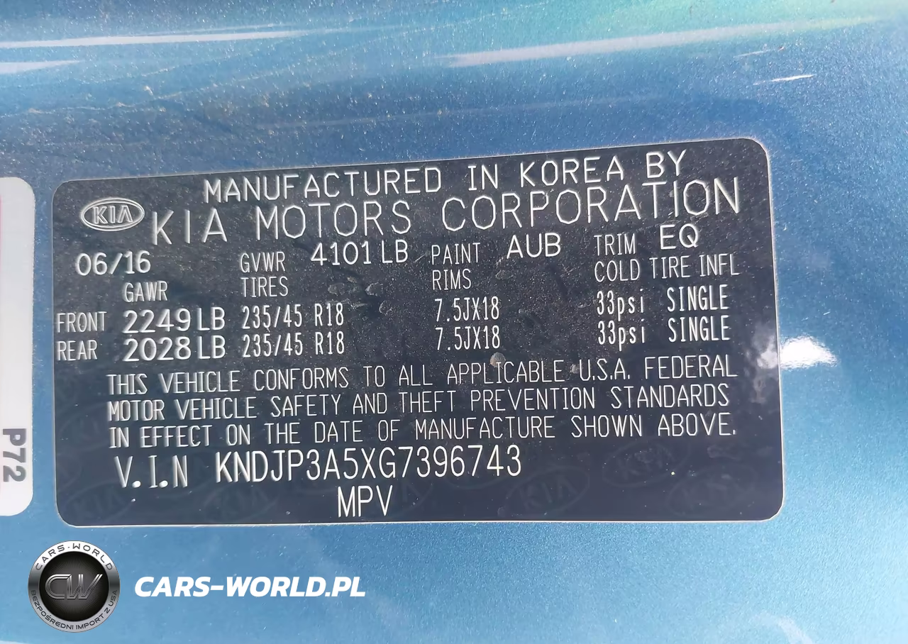 2016 Kia Soul + VIN:KNDJP3A5XG7396743 - 9