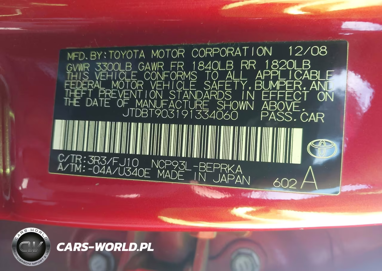 2009 Toyota Yaris VIN:JTDBT903191334060 - 9