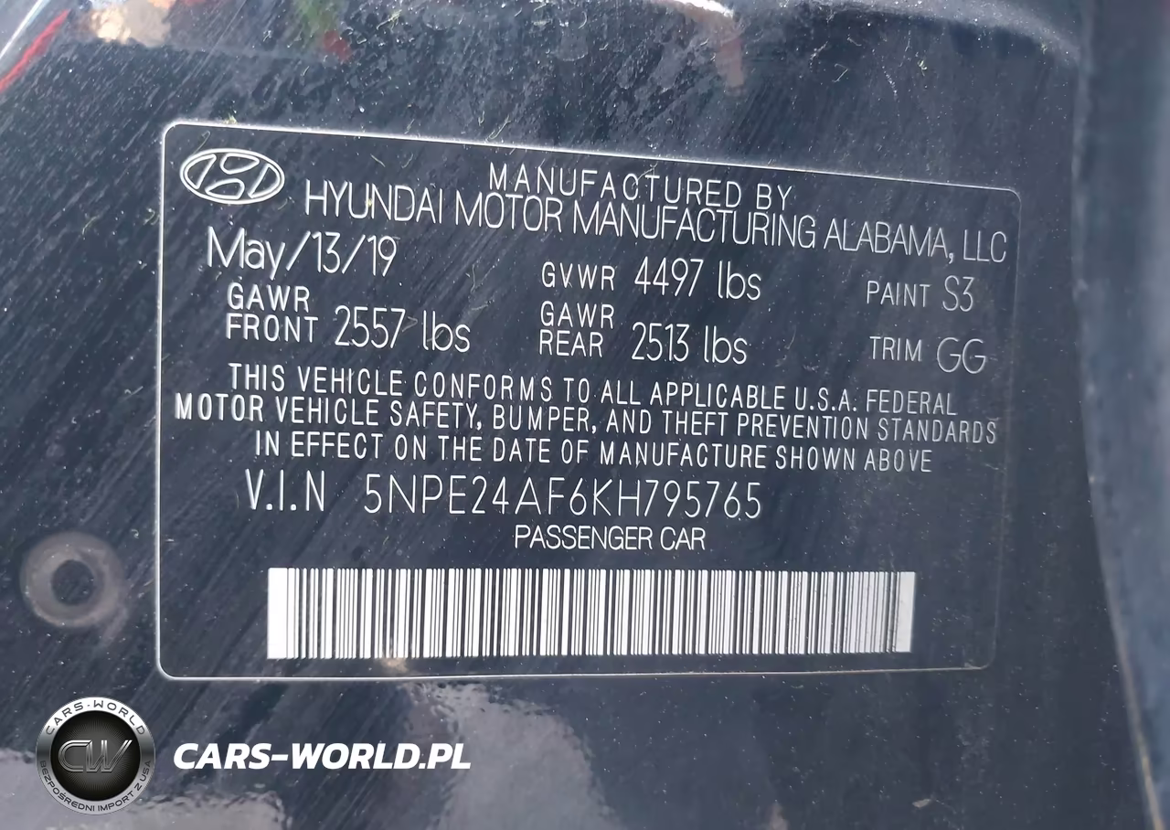 2019 Hyundai Sonata Se VIN:5NPE24AF6KH795765 - 9
