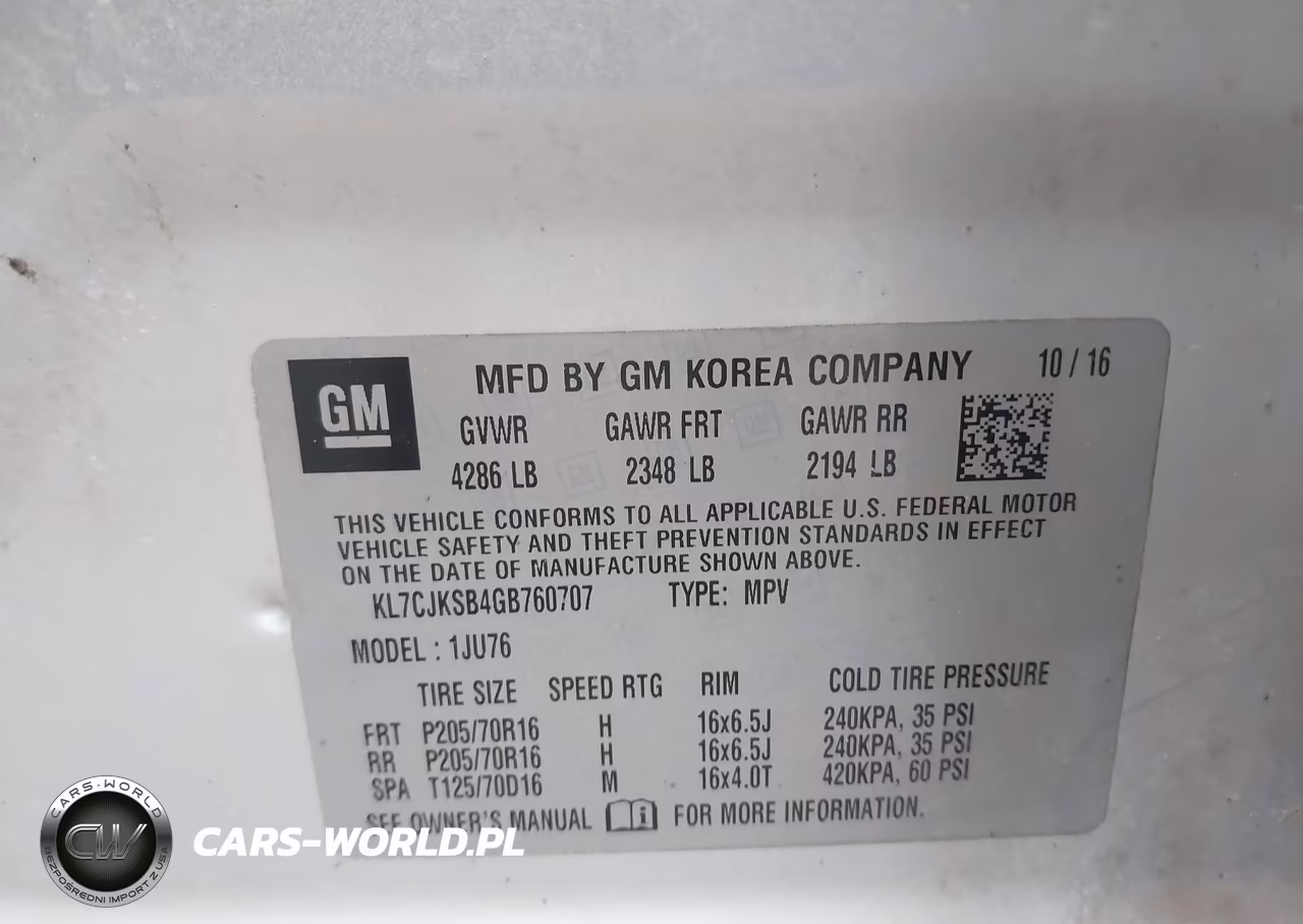 2016 Chevrolet Trax Ls VIN:KL7CJKSB4GB760707 - 9