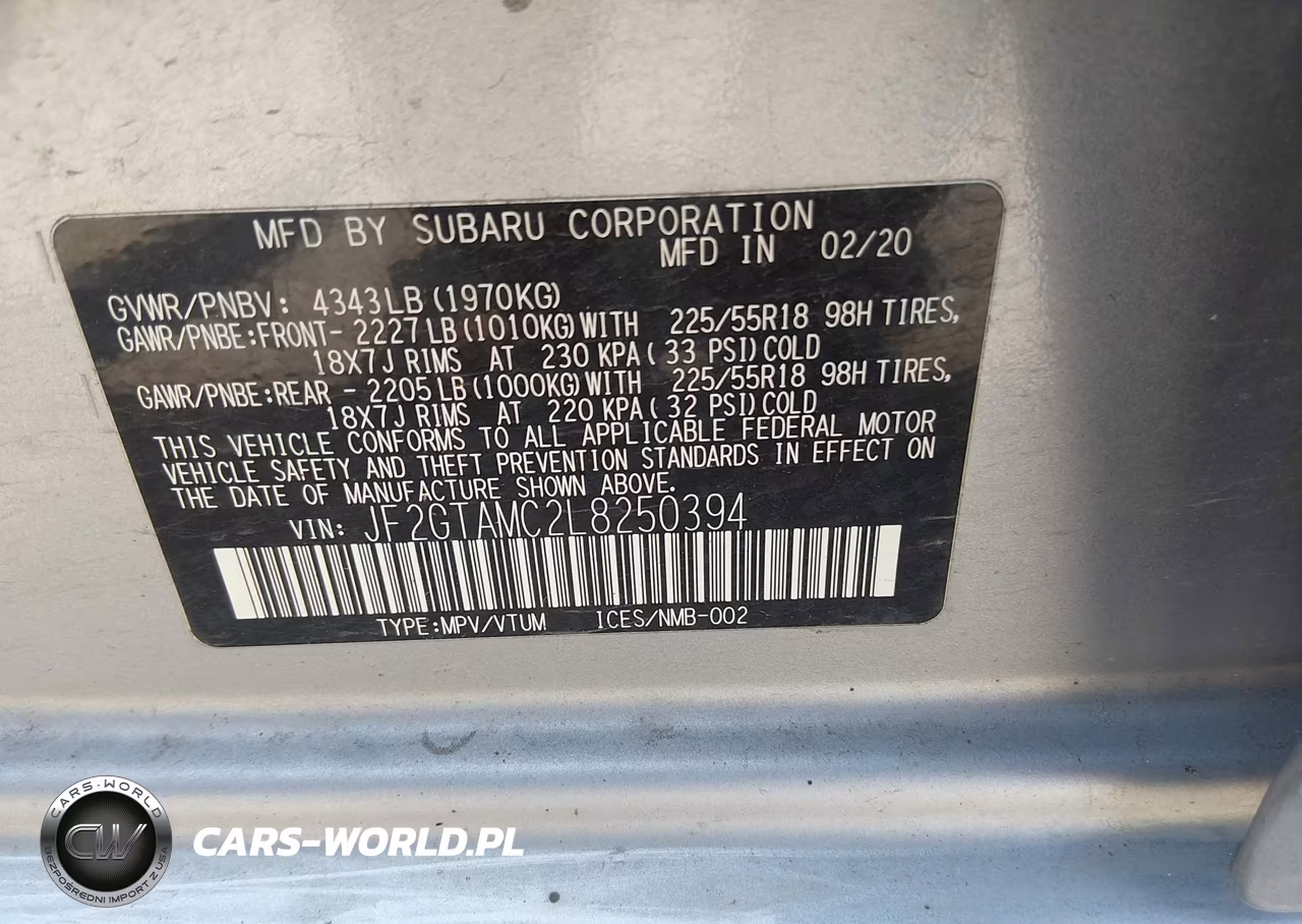 2020 Subaru Crosstrek Limited VIN:JF2GTAMC2L8250394 - 9