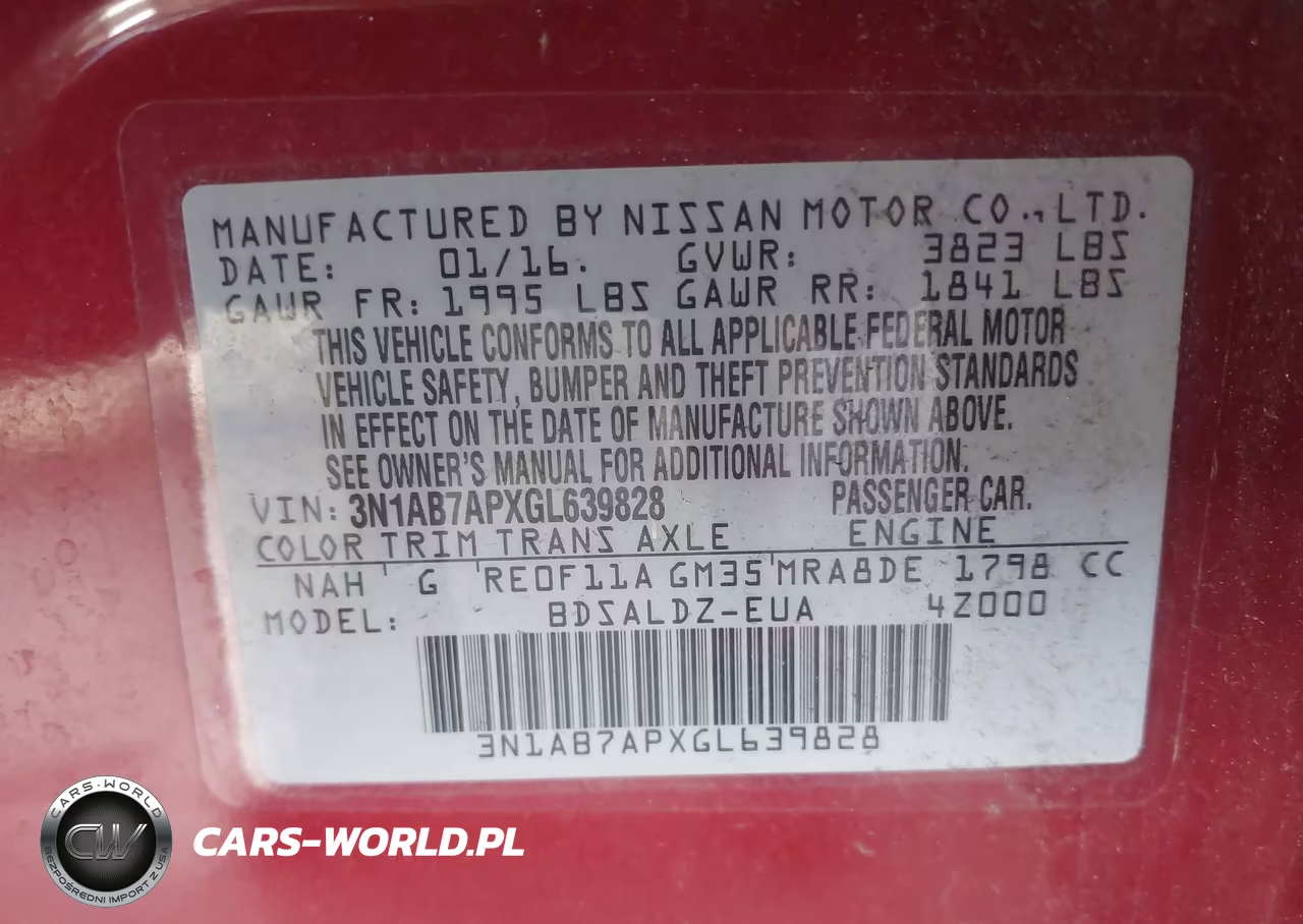 2016 Nissan Sentra Fe+ S-S-Sl-Sr-Sv VIN:3N1AB7APXGL639828 - 9