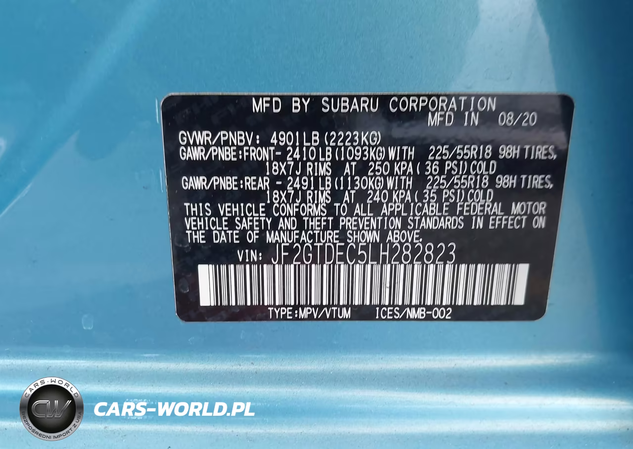 2020 Subaru Crosstrek Hybrid VIN:JF2GTDEC5LH282823 - 9