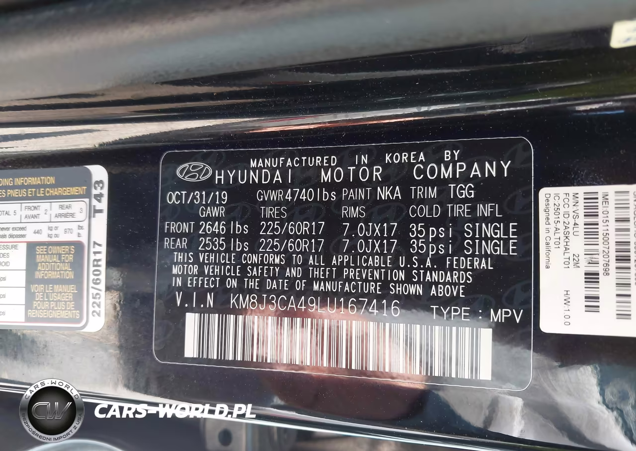 2020 Hyundai Tucson Value VIN:KM8J3CA49LU167416 - 9