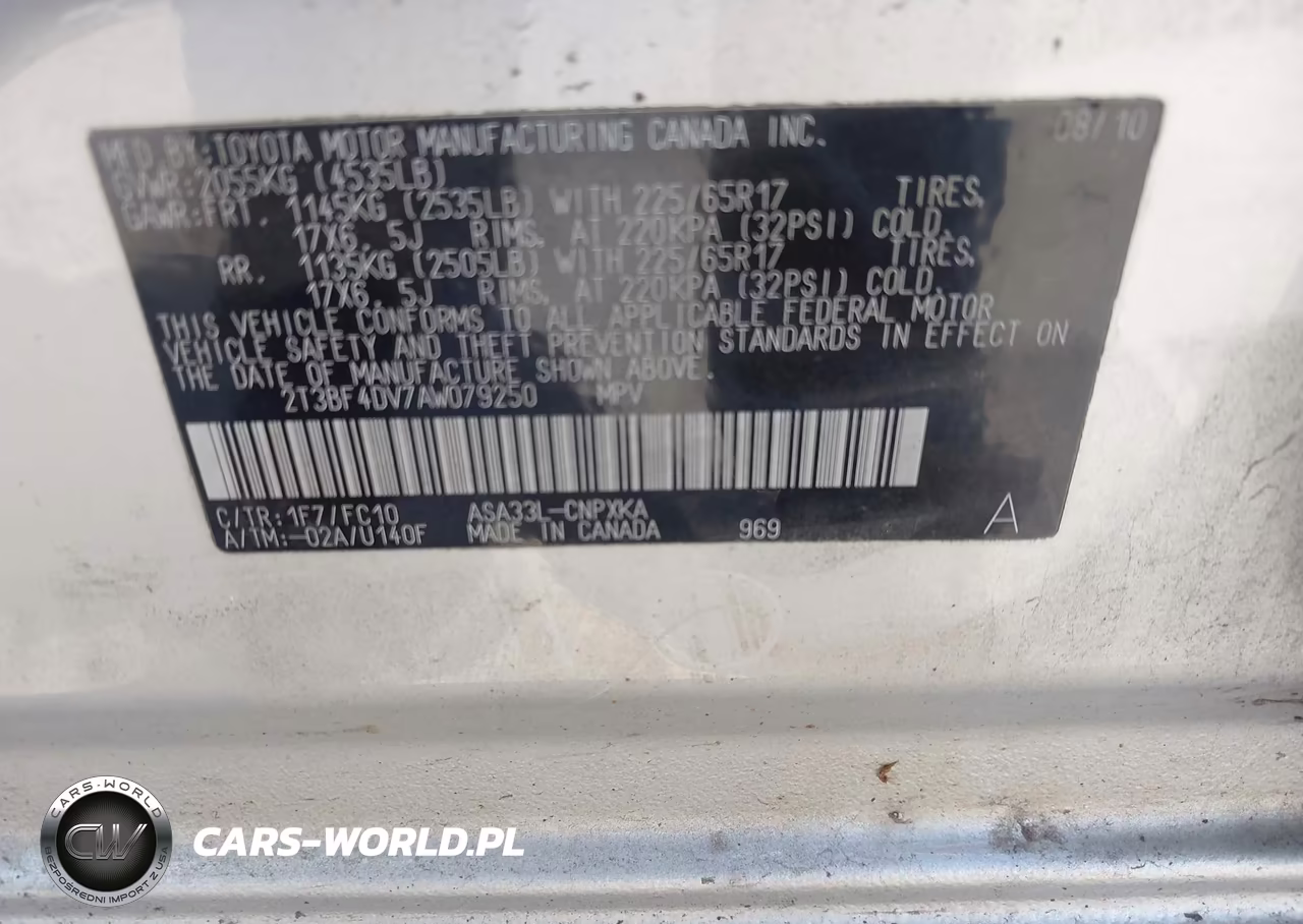 2010 Toyota Rav4 VIN:2T3BF4DV7AW079250 - 9
