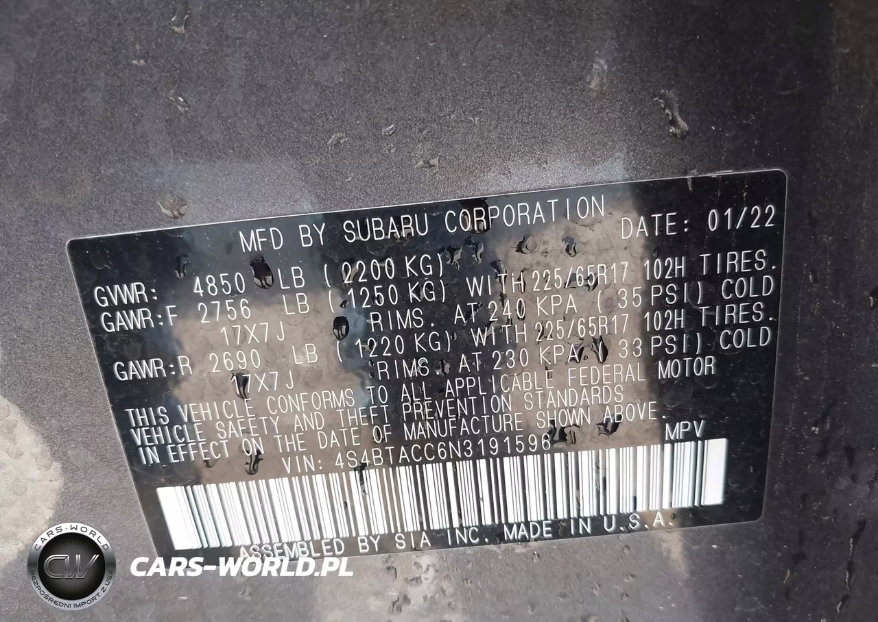 2022 Subaru Outback Premium VIN:4S4BTACC6N3191596 - 9