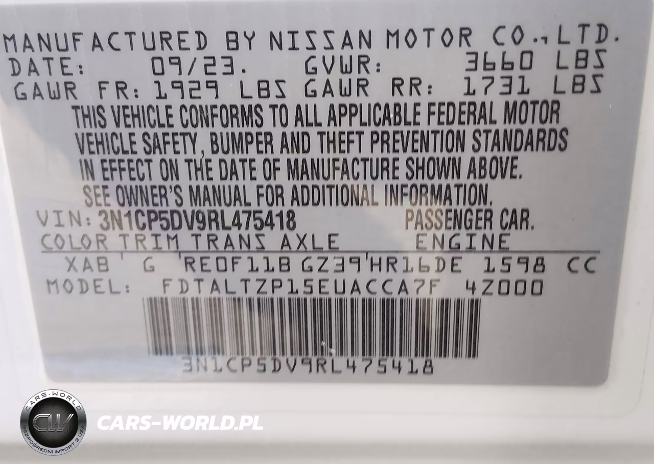 2024 Nissan Kicks Sr Xtronic Cvt VIN:3N1CP5DV9RL475418 - 9