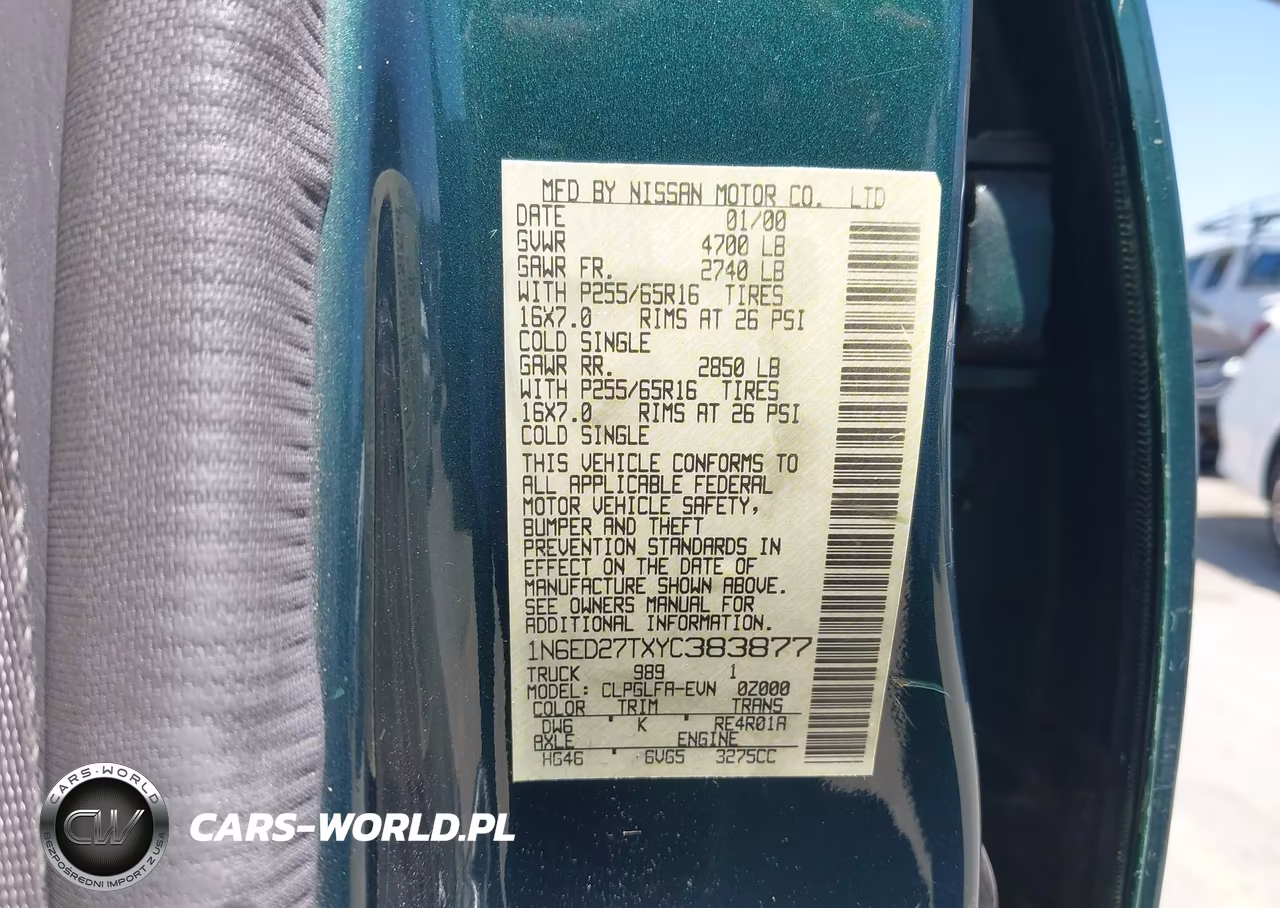 2000 Nissan Frontier Se-V6-Xe-V6 VIN:1N6ED27TXYC383877 - 9
