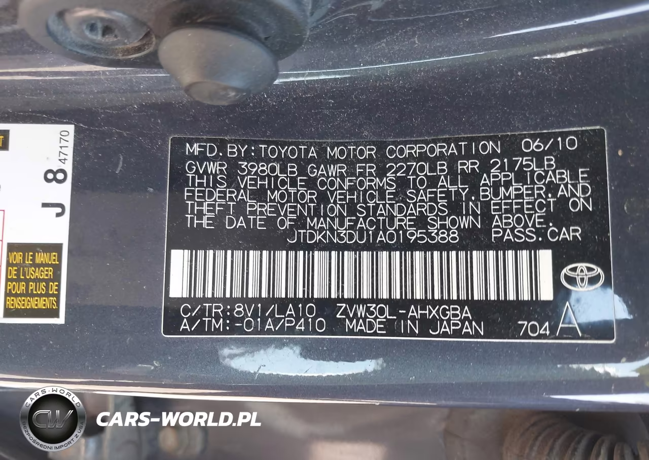 2010 Toyota Prius Iv VIN:JTDKN3DU1A0195388 - 9