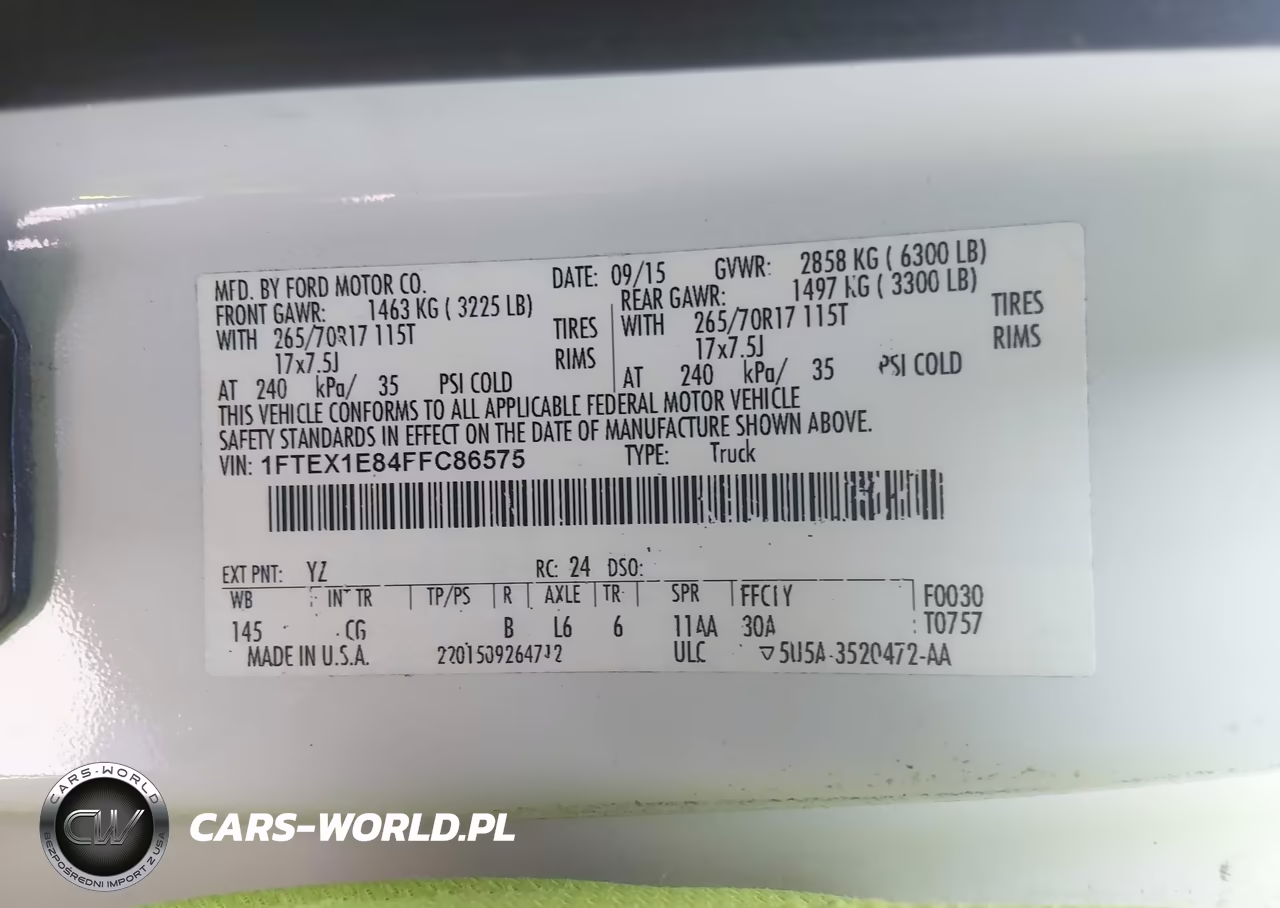 2015 Ford F-150 Xl VIN:1FTEX1E84FFC86575 - 9