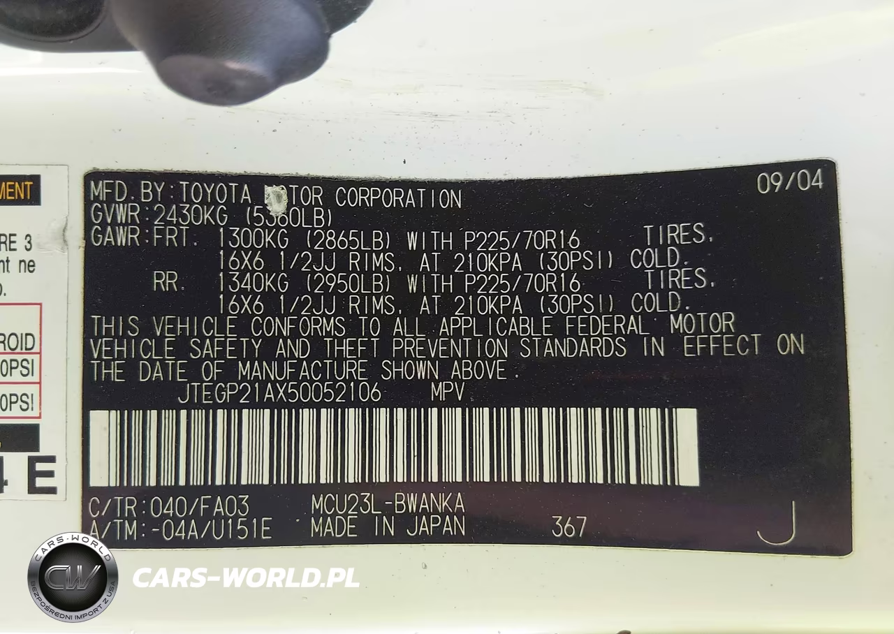 2005 Toyota Highlander V6 VIN:JTEGP21AX50052106 - 9