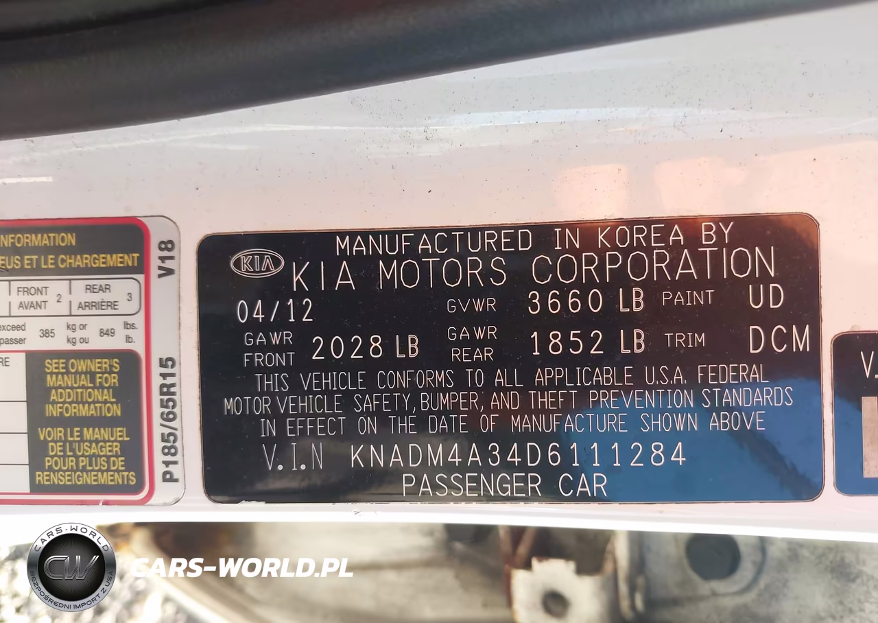 2013 Kia Rio Lx VIN:KNADM4A34D6111284 - 9