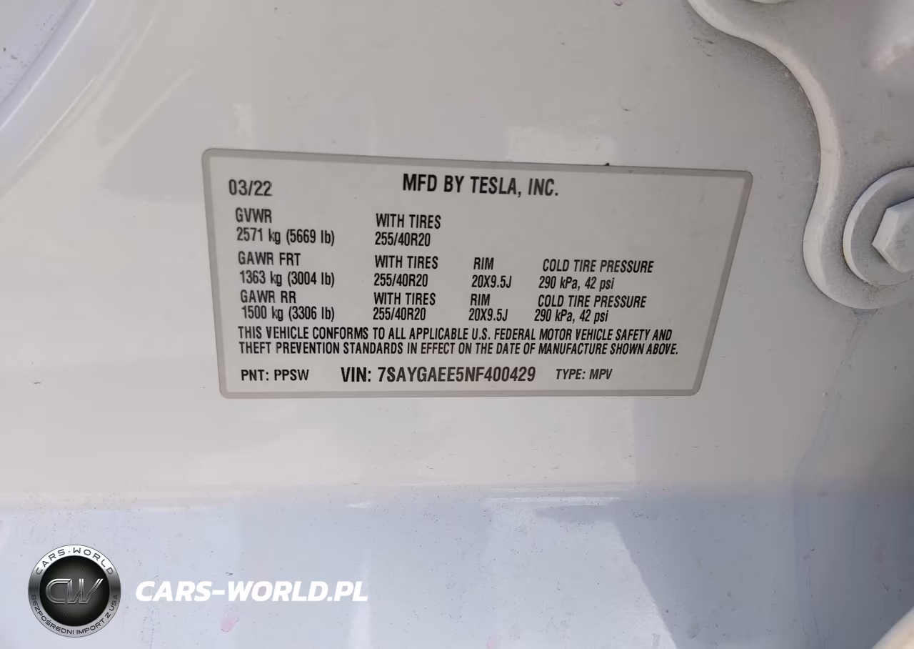 2022 Tesla Model Y Long Range Dual Motor All-Wheel Drive VIN:7SAYGAEE5NF400429 - 9