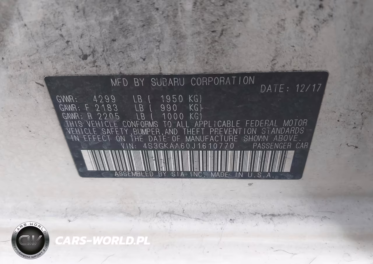 2018 Subaru Impreza 2.0I VIN:4S3GKAA60J1610770 - 9