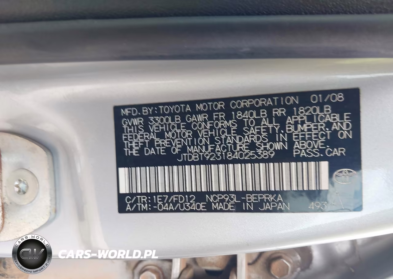 2008 Toyota Yaris VIN:JTDBT923184025389 - 9