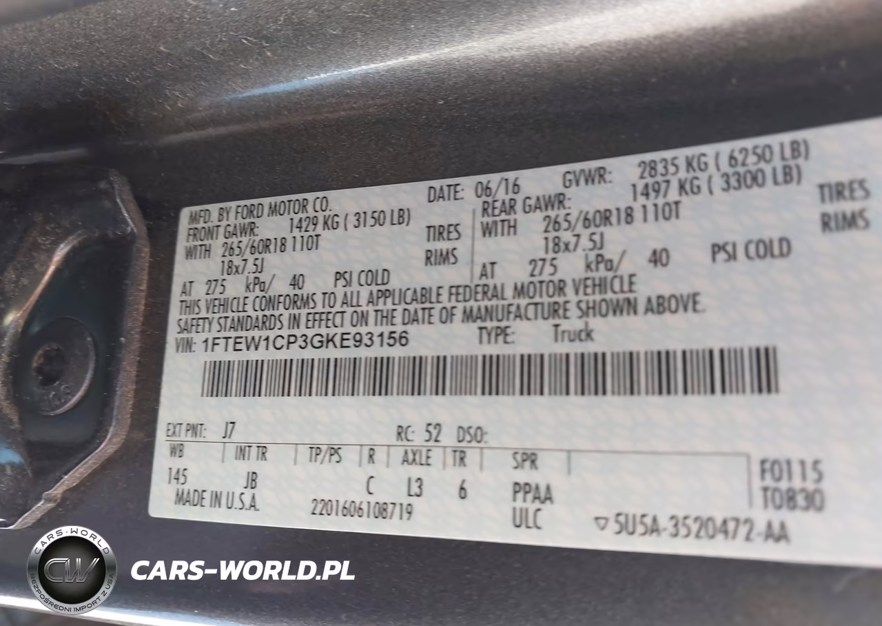 2016 Ford F-150 Xlt VIN:1FTEW1CP3GKE93156 - 9
