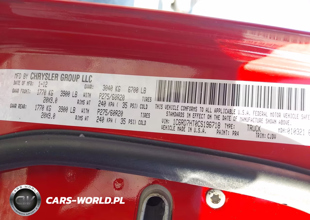 2012 Ram 1500 Sport VIN:1C6RD7HT0CS196718 - 9