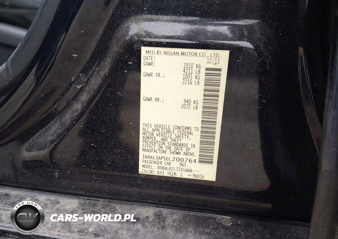 2014 Nissan Altima 2.5-2.5 S-2.5 Sl-2.5 Sv VIN:1N4AL3AP5EC200764 - 9