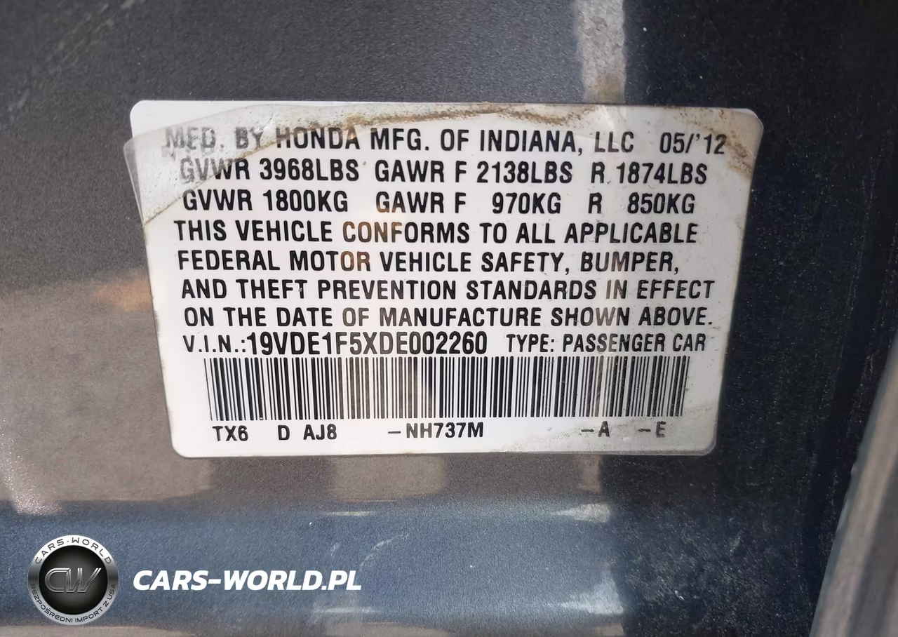 2013 Acura Ilx 2.0L VIN:19VDE1F5XDE002260 - 9