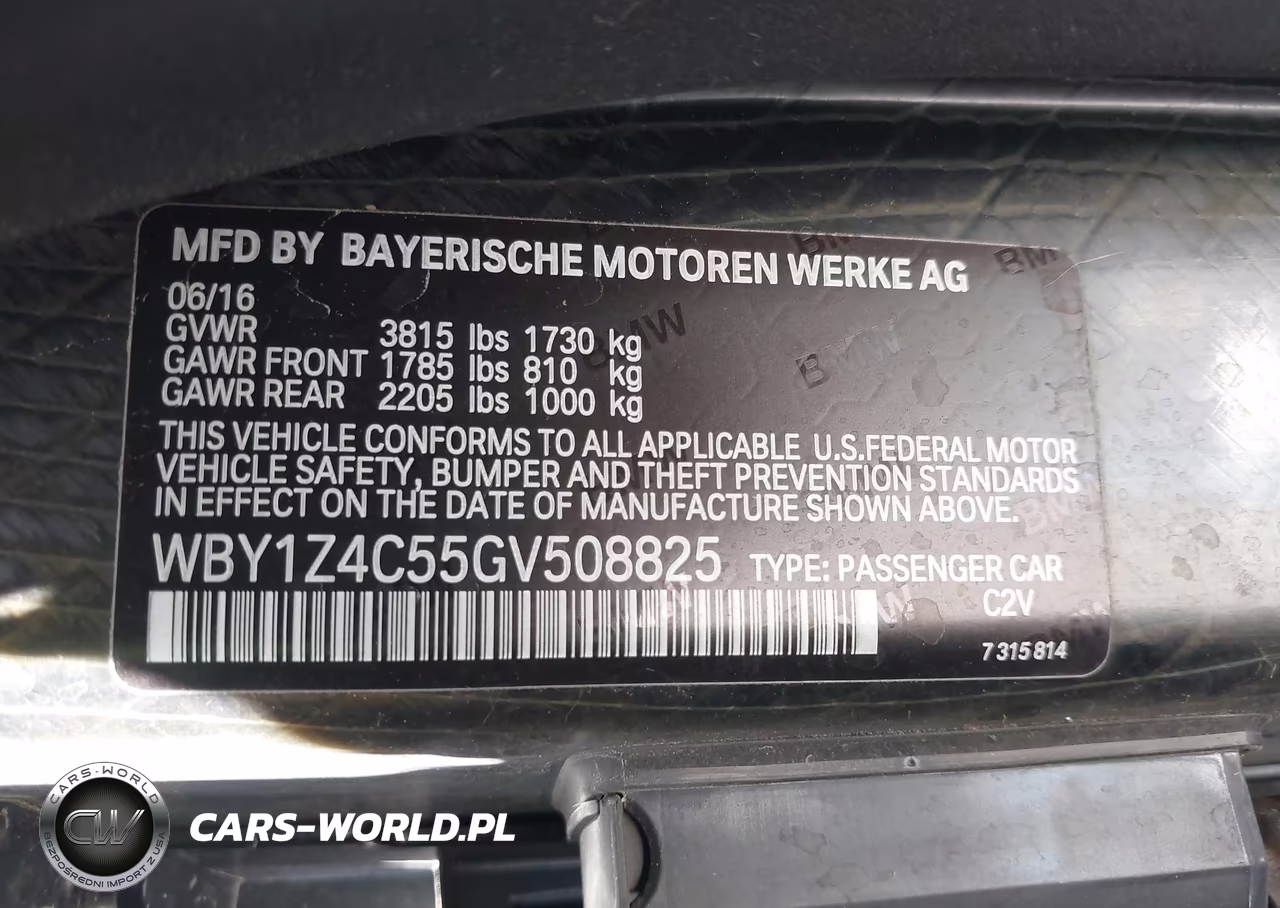 2016 BMW I3 Base W-Range Extender VIN:WBY1Z4C55GV508825 - 9