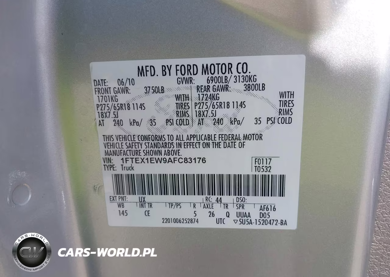 2010 Ford F-150 Stx-Xl VIN:1FTEX1EW9AFC83176 - 9
