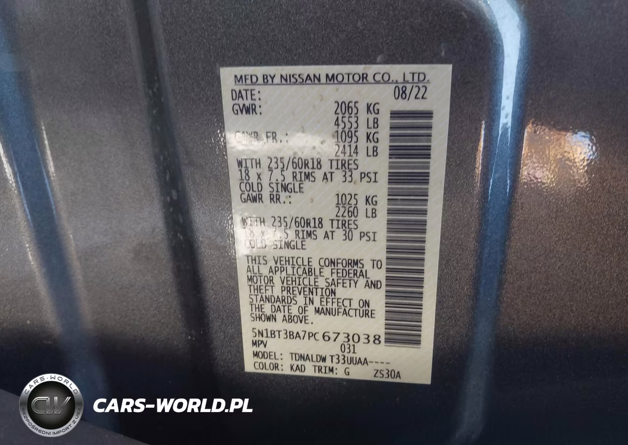 2023 Nissan Rogue Sv Fwd VIN:5N1BT3BA7PC673038 - 9