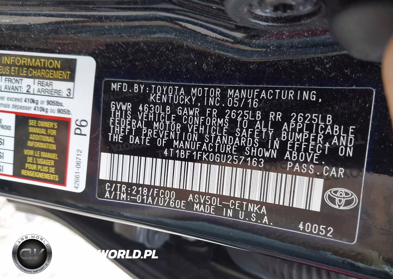 2016 Toyota Camry Le VIN:4T1BF1FK0GU257163 - 9