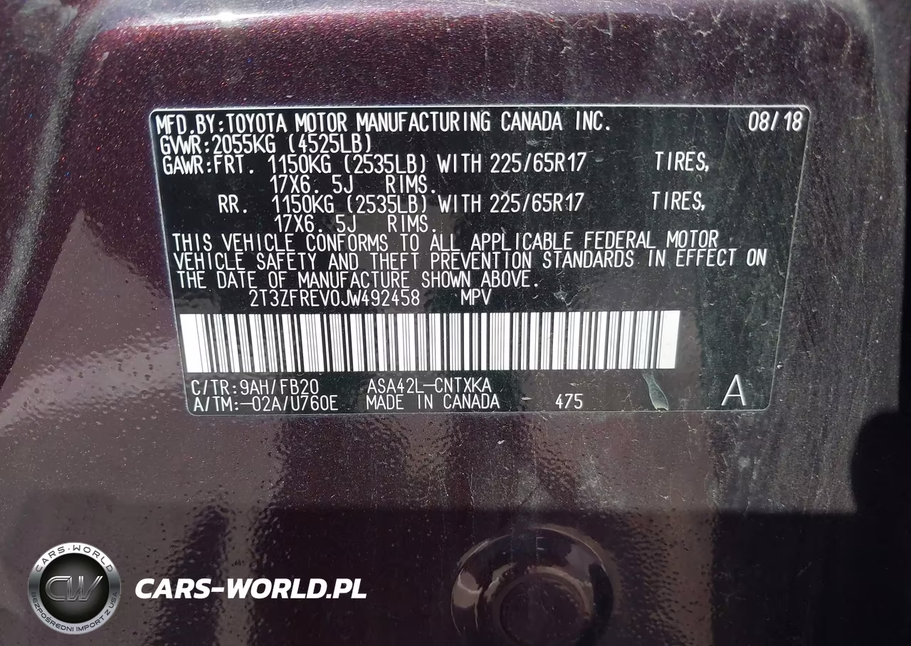 2018 Toyota Rav4 Le VIN:2T3ZFREV0JW492458 - 8