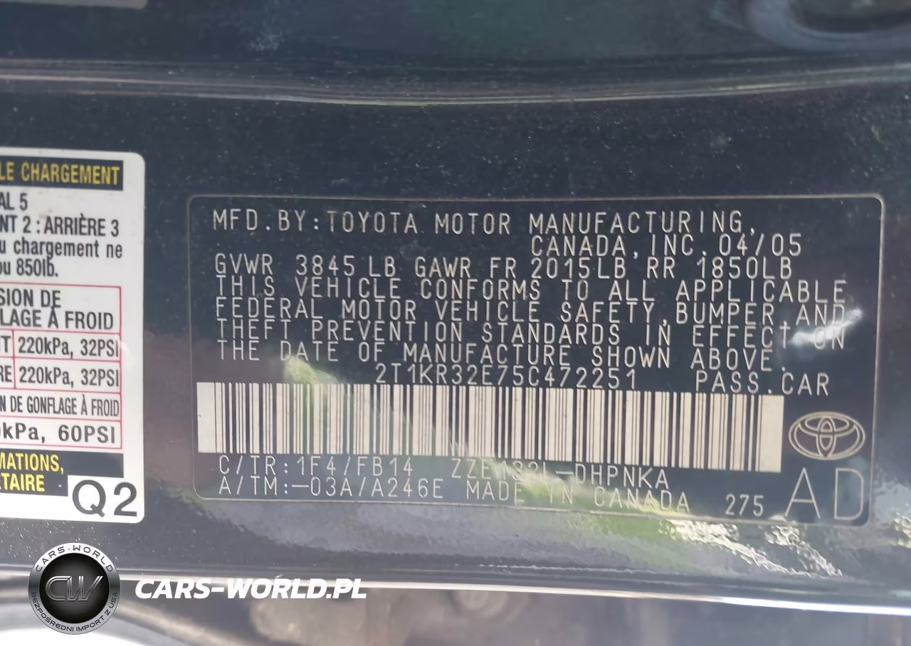 2005 Toyota Matrix Xr VIN:2T1KR32E75C472251 - 9
