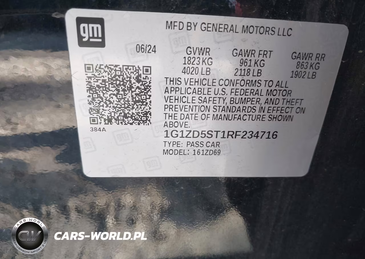 2024 Chevrolet Malibu Fwd 1Lt VIN:1G1ZD5ST1RF234716 - 9