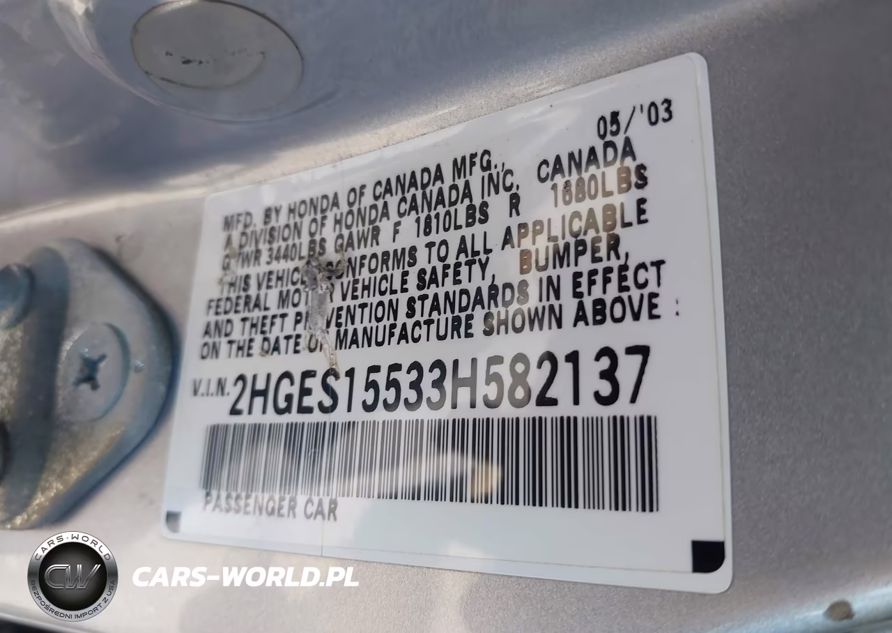 2003 Honda Civic Lx VIN:2HGES15533H582137 - 9