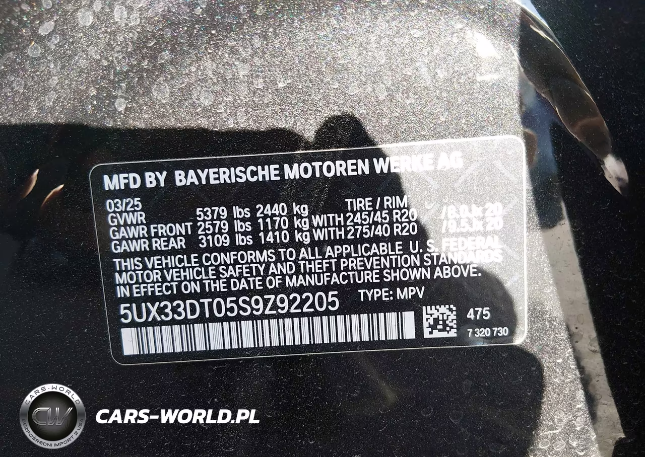 2025 BMW X4 xDrive30I VIN:5UX33DT05S9Z92205 - 9
