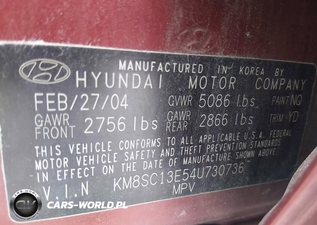 2004 Hyundai Santa Fe Gls-Lx VIN:KM8SC13E54U730736 - 9