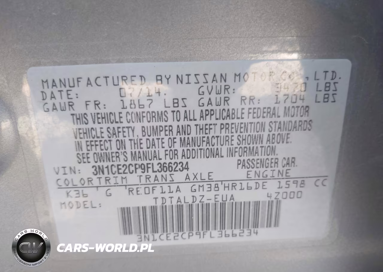 2015 Nissan Versa Note Sv VIN:3N1CE2CP9FL366234 - 9