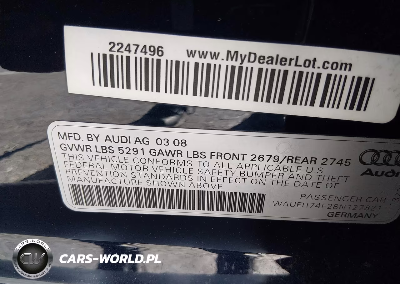 2008 Audi A6 3.2 VIN:WAUEH74F28N127821 - 9
