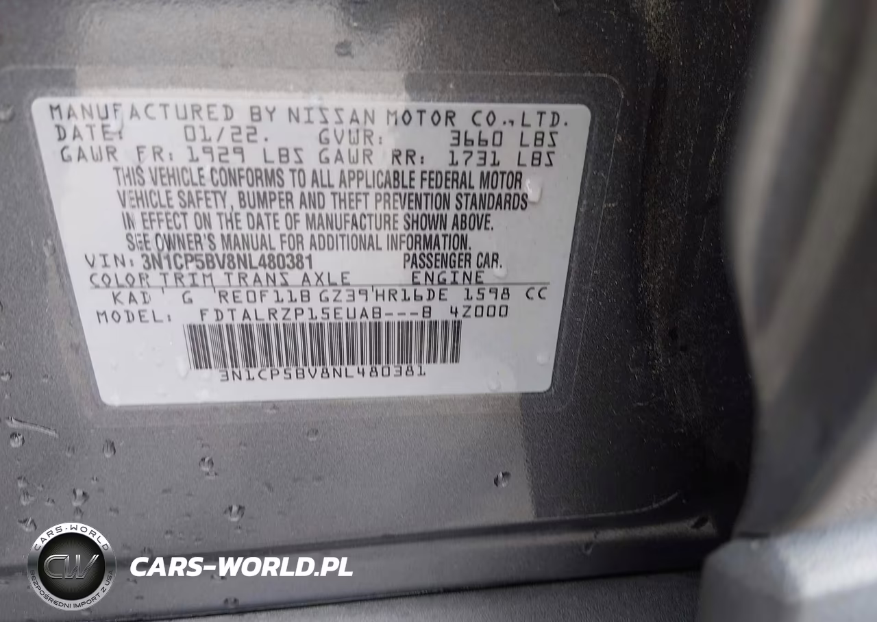 2022 Nissan Kicks S Xtronic Cvt VIN:3N1CP5BV8NL480381 - 9
