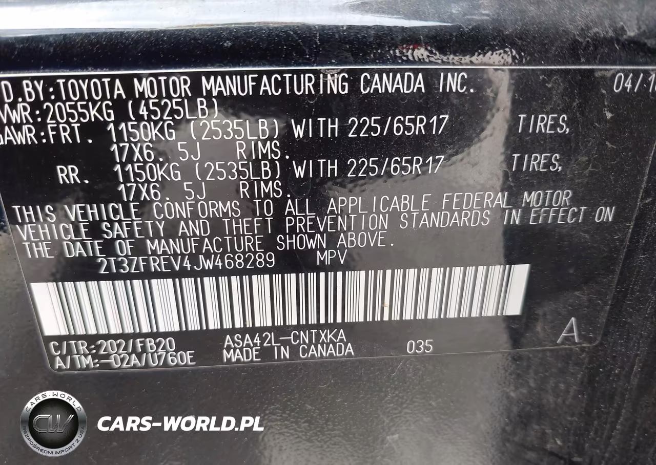 2018 Toyota Rav4 Le VIN:2T3ZFREV4JW468289 - 9
