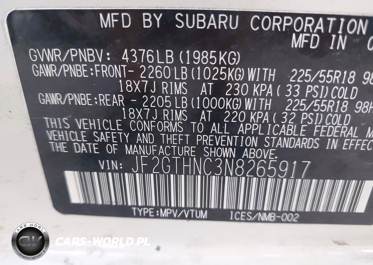 2022 Subaru Crosstrek Limited VIN:JF2GTHNC3N8265917 - 9