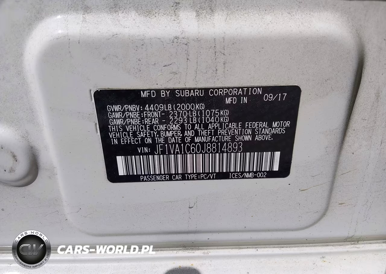 2018 Subaru Wrx Premium VIN:JF1VA1C60J8814893 - 9