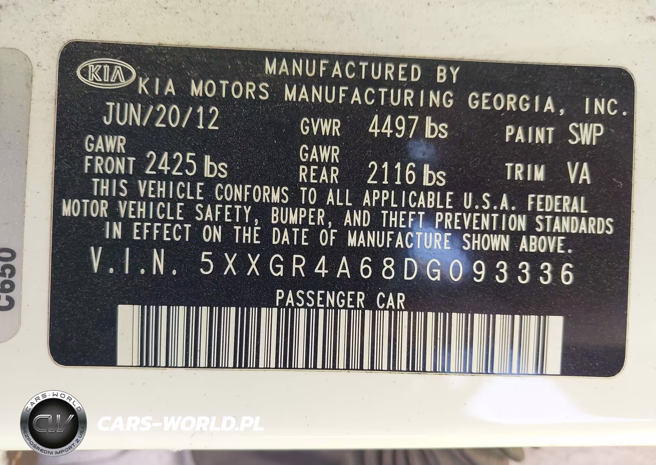 2013 Kia Optima Sx VIN:5XXGR4A68DG093336 - 9
